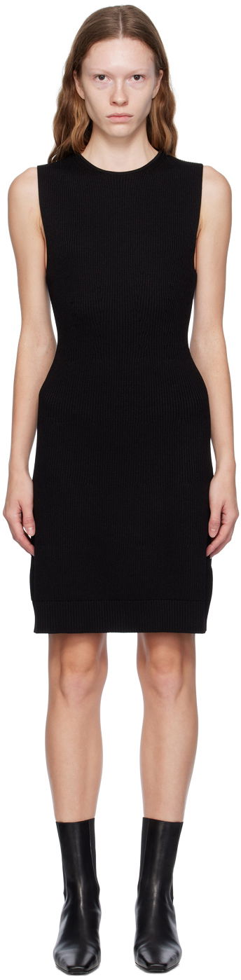 Kjole TOTEME TOTEME Contour Knit Minidress Sort | 233-5181-334