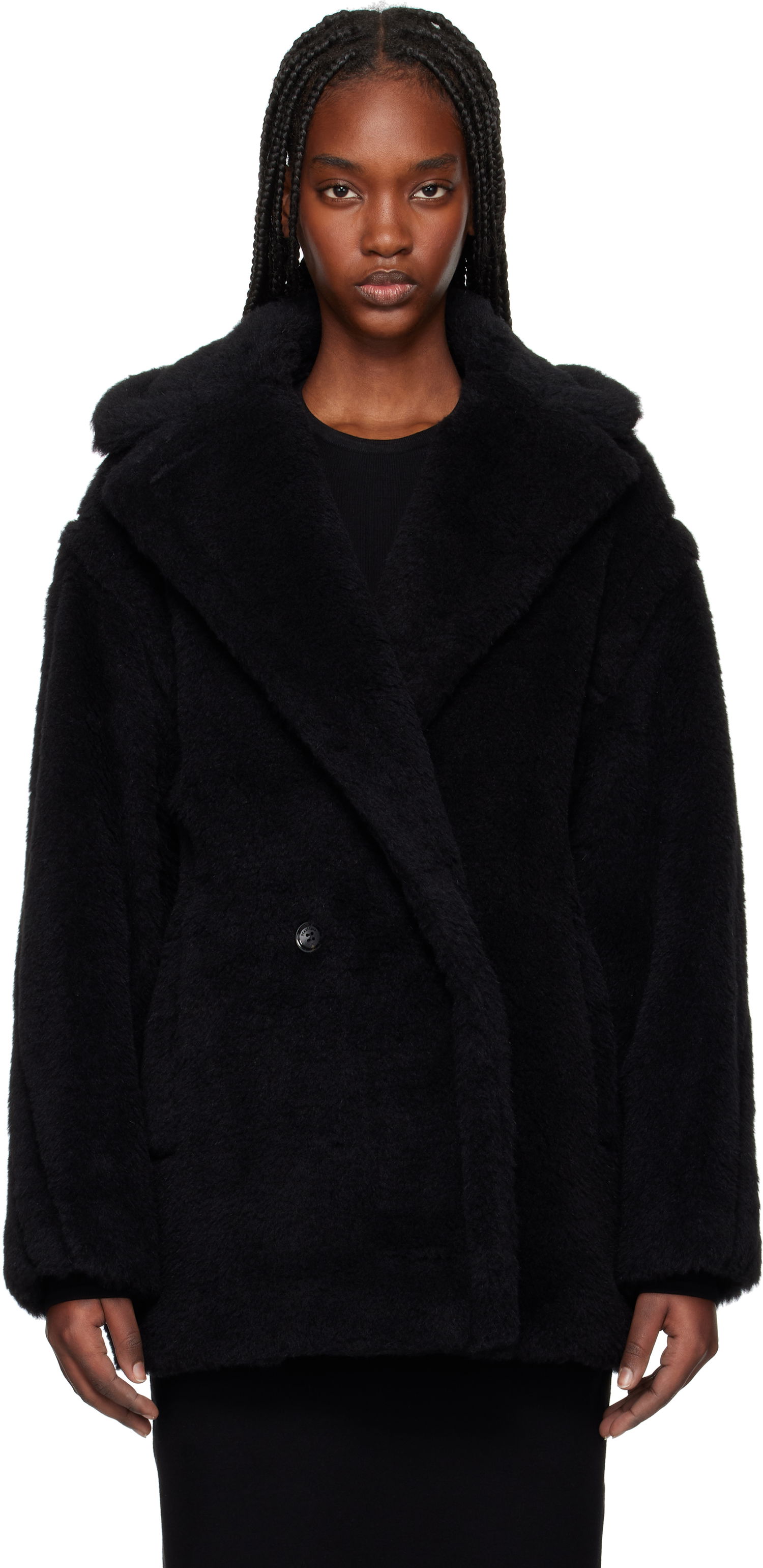 Frakker Max Mara Max Mara Fuxia Teddy Jacket Sort | 2511081041600, 0
