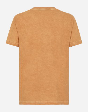 T-shirt Dolce & Gabbana Short-sleeved Cotton T-shirt With Banana Tree Print Beige | G8RN8TG7K1UM0650, 1