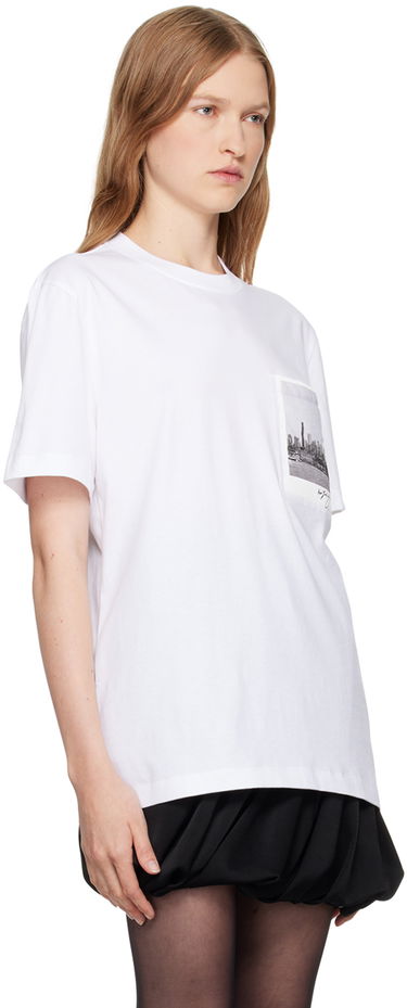 T-shirt Helmut Lang Skyline Postcard Graphic T-Shirt Hvid | O07HM501, 3