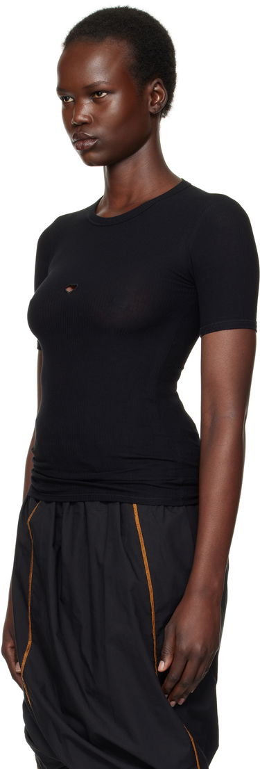 T-shirt Baserange Heart Cutout Ribbed T-Shirt Sort | TOHS-RB-000, 3