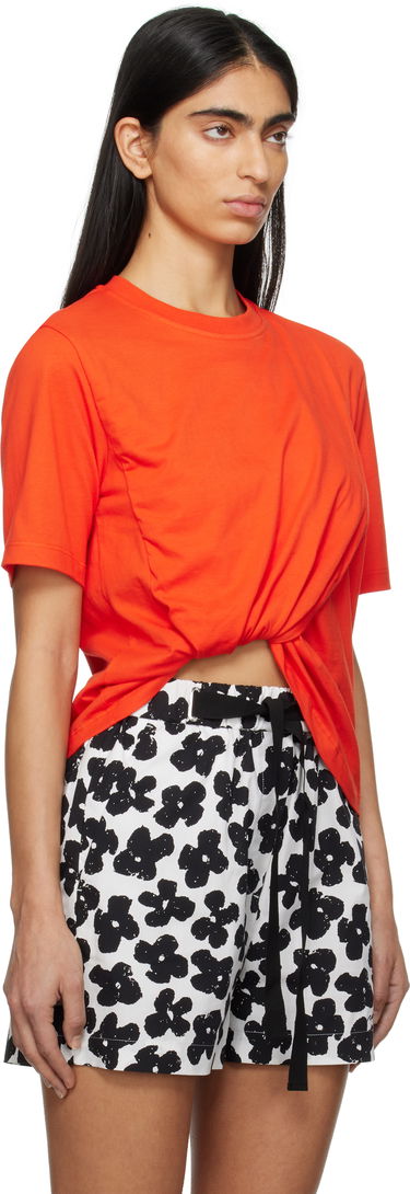 T-shirt MSGM Gathered T-Shirt Orange | 3841MDM114 257002, 1