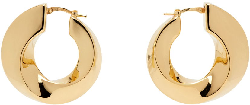 Øreringe Bottega Veneta Twist Hoop Earrings Beige | 775170 VAHU0