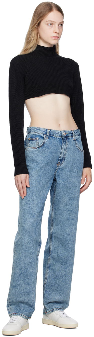 Sweater Moschino Moschino Jeans Cropped Turtleneck Sweater Sort | 0922 8706, 3