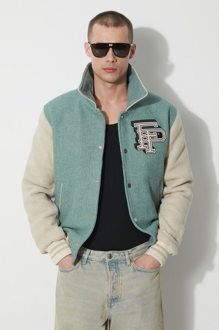 Bomberjakke Filling Pieces Filling Pieces Wool Varsity Jacket Grøn | 78616981033