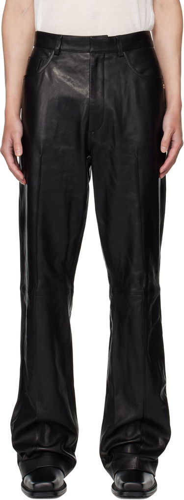 Bukser AMIRI AMIRI Boot Cut Leather Pants Sort | AMLTPA1009, 0