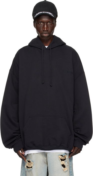 Sweatshirt VETEMENTS Embroidered Logo Hoodie Sort | UA66HD780B, 0