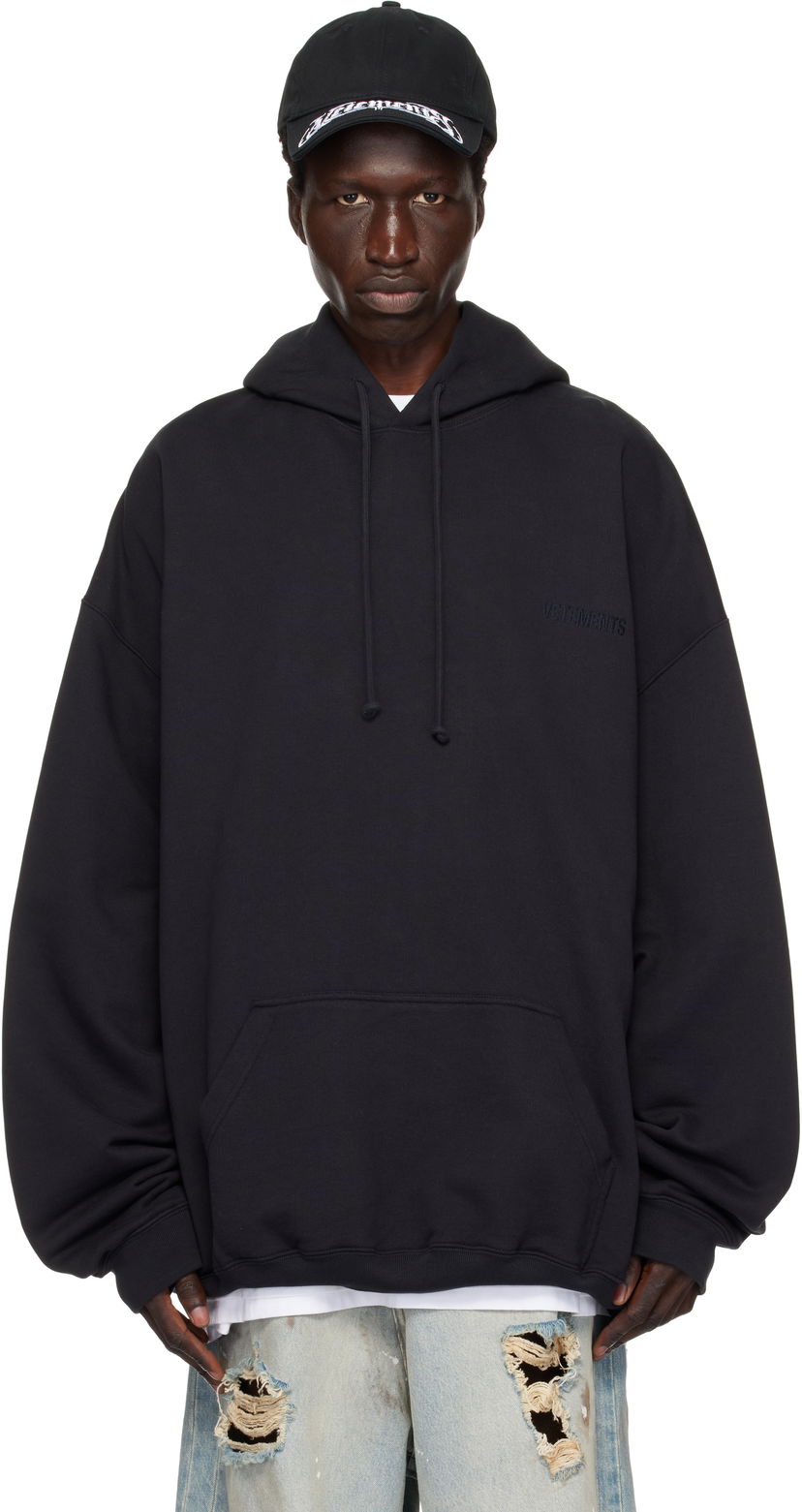 Sweatshirt VETEMENTS Embroidered Logo Hoodie Sort | UA66HD780B