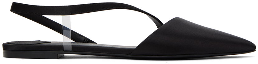 Sneakers og sko Stella McCartney Iconic D'Orsay Satin Flats Sort | 810371E00157