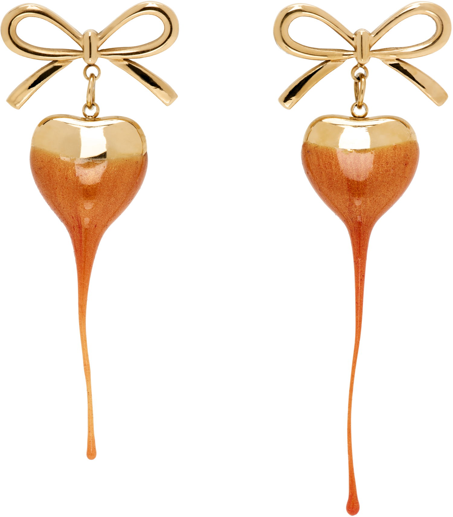 Øreringe Ottolinger Ottolinger Bow Heart Drop Earrings Orange | 12590072501, 0
