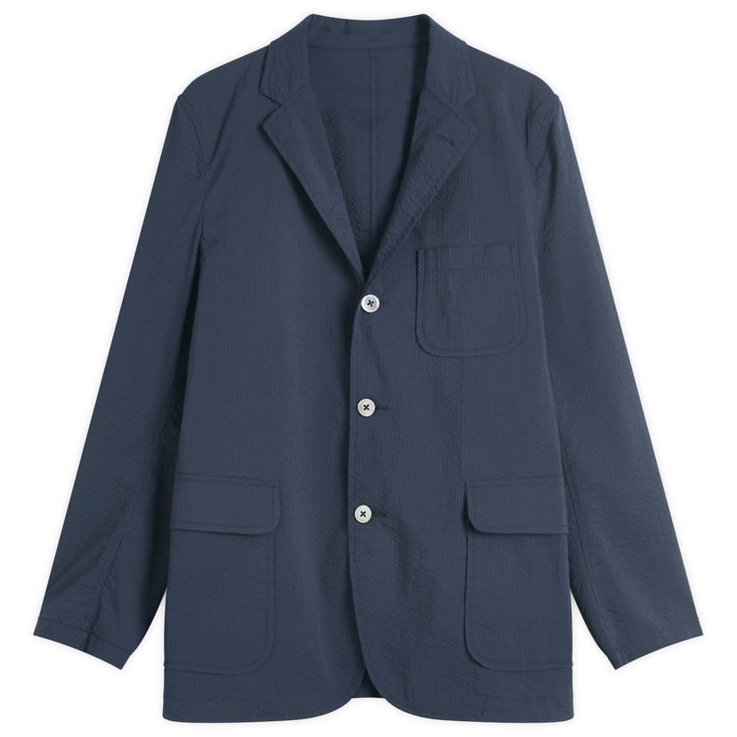Jakke BEAMS Beams Plus 3-Button Seersucker Blazer, Size M Blå | 3816-0196-139-79