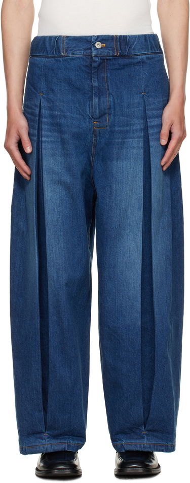 Jeans sage NATION SAGE NATION Box Pleat Jeans Blå | S074 BOX PLEAT TROUSER DENIM D, 0