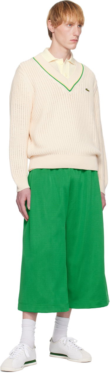 Sweater Lacoste Lacoste V-Neck Striped Tennis Sweater Beige | AH9303_GIH, 3
