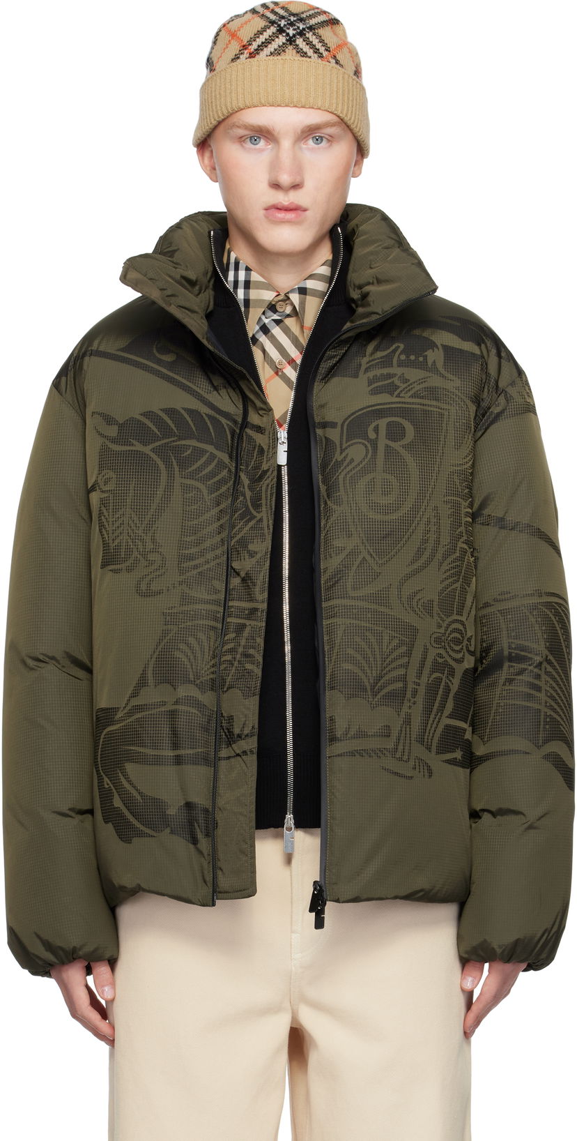 Puffer jakke Burberry Nylon Puffer Down Jacket Grøn | 8095196