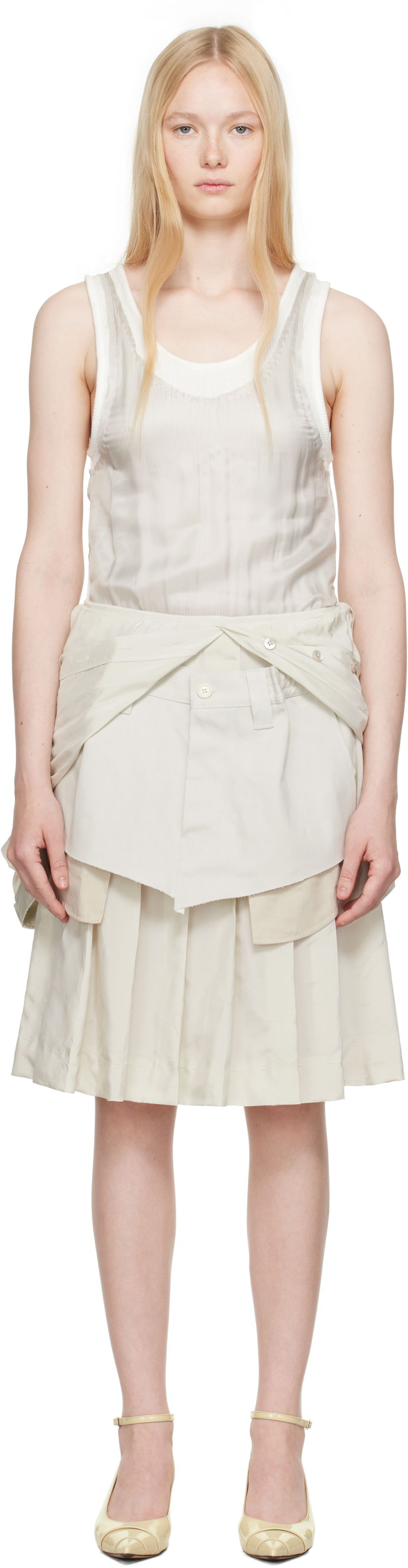 Nederdel Maison Margiela Maison Margiela Midi Dress Beige | S51DD0029 MTN060