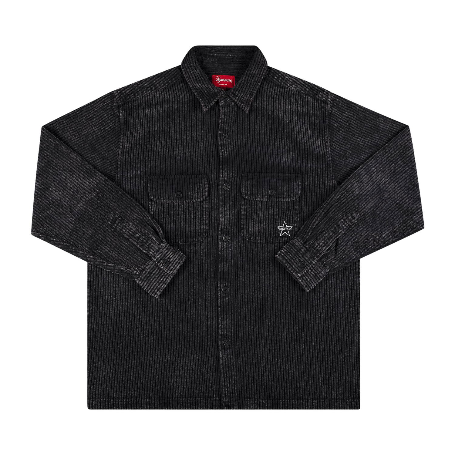 Skjorte Supreme Corduroy Shirt Sort | SS22S33 BLACK, 1