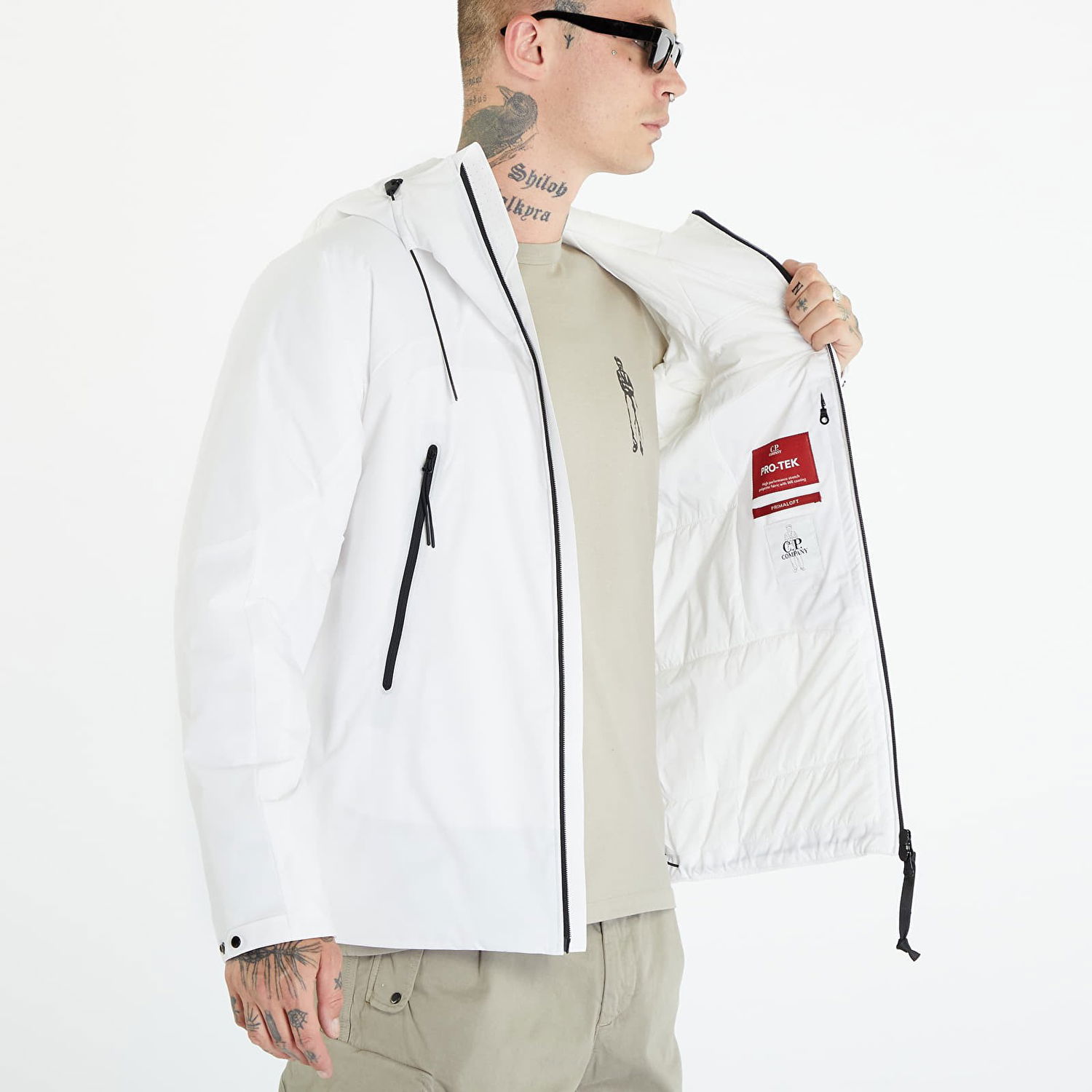Jakke C.P. Company Pro-Tek Hooded Jacket Gauze White Hvid | 15CMOW025A004117A-103, 1