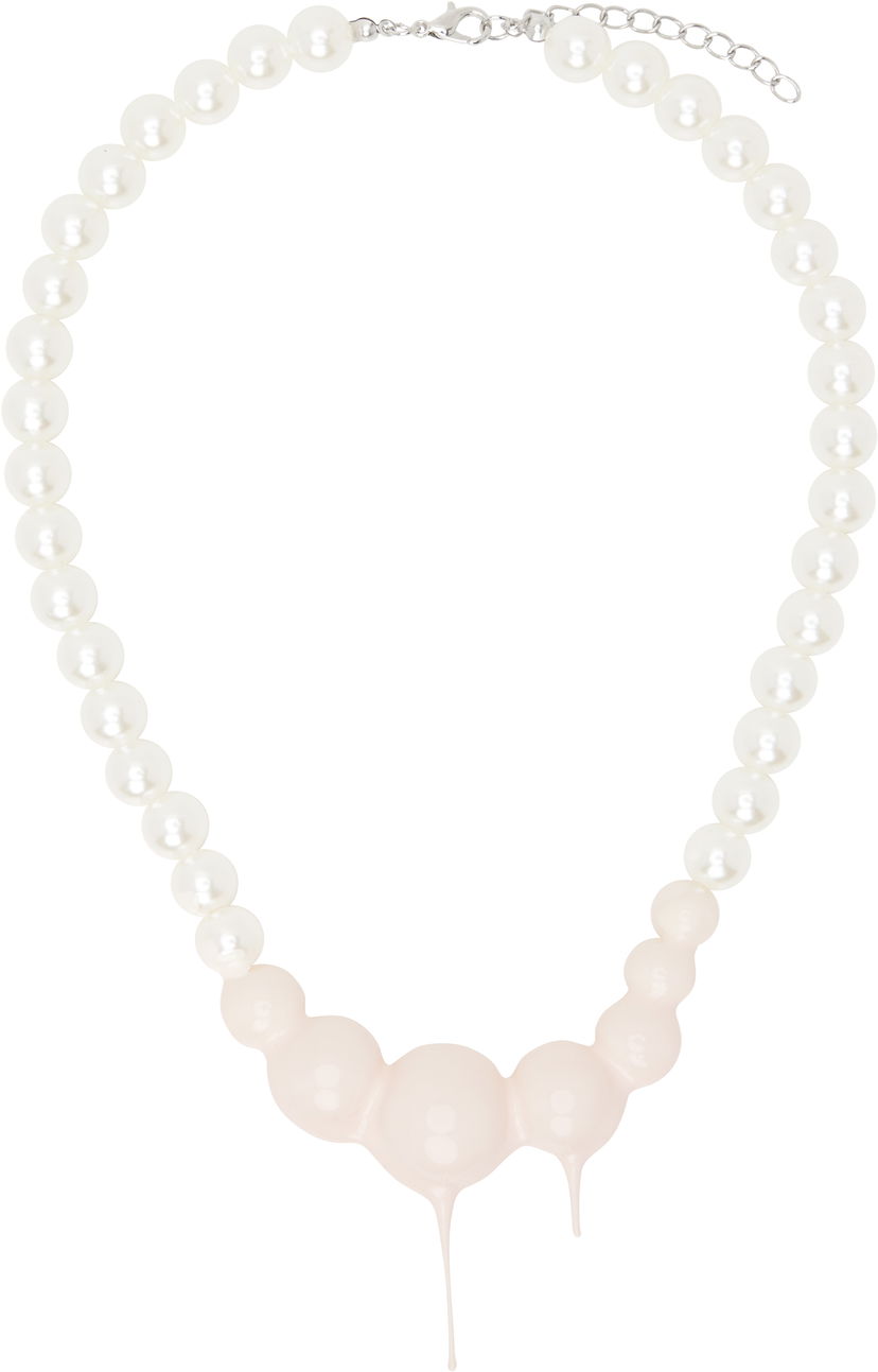 Halskæde Ottolinger Ottolinger Dipped Faux Pearl Necklace Hvid | 125-902925-02