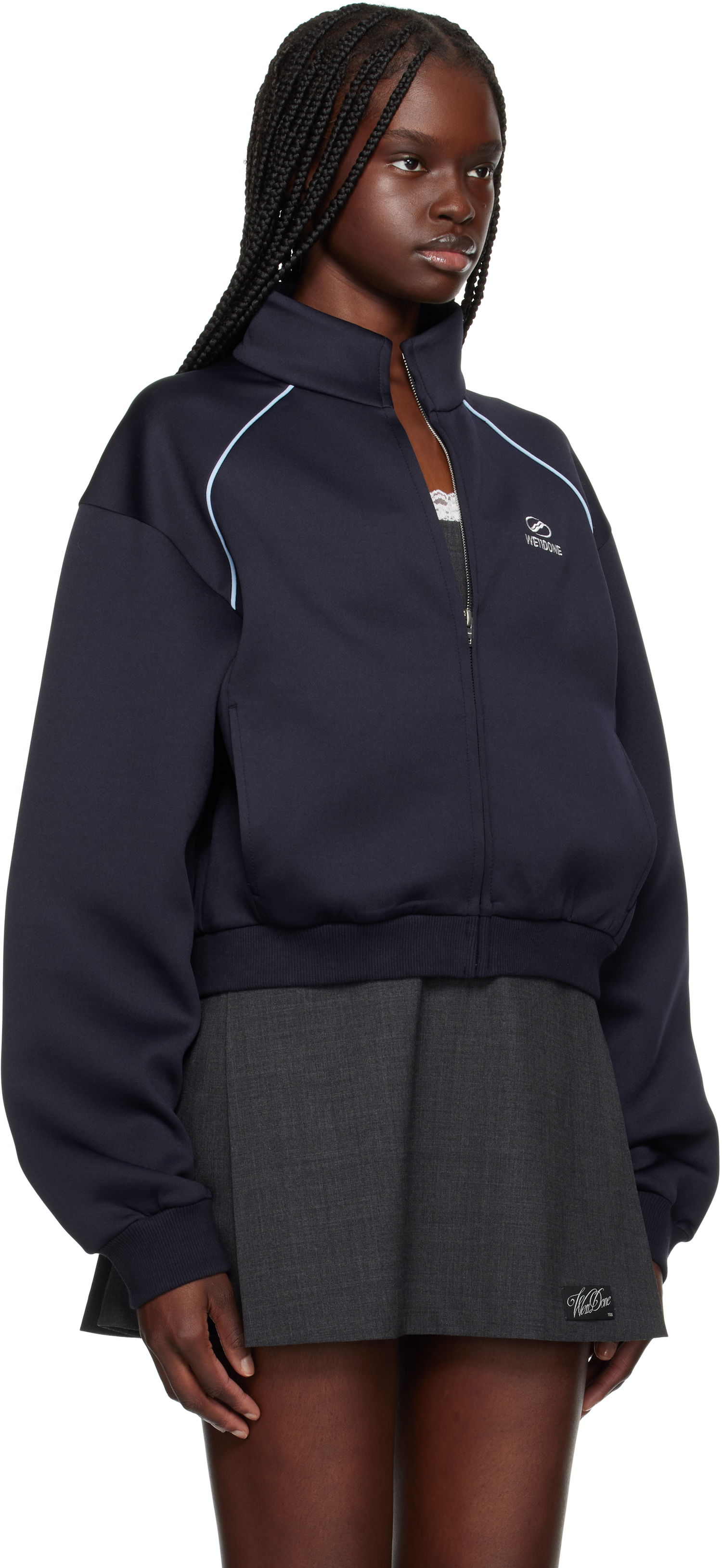 Bomberjakke We11done We11done Sporty Selldone Track Jacket Mørkeblå | WD-TJ1-25-832-W-NV, 1