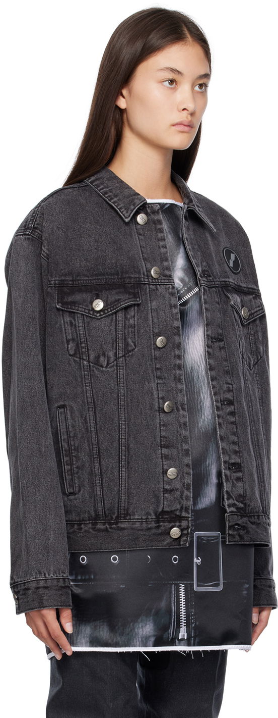 Jakke We11done We11done Faded Denim Jacket Sort | WD-DJ4-20-017-U-WB, 1