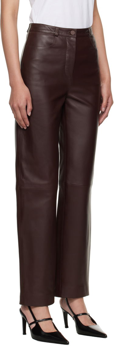Bukser Loulou de Saison Cobe Paneled Straight-Leg Leather Pants Sort | COBE, 4