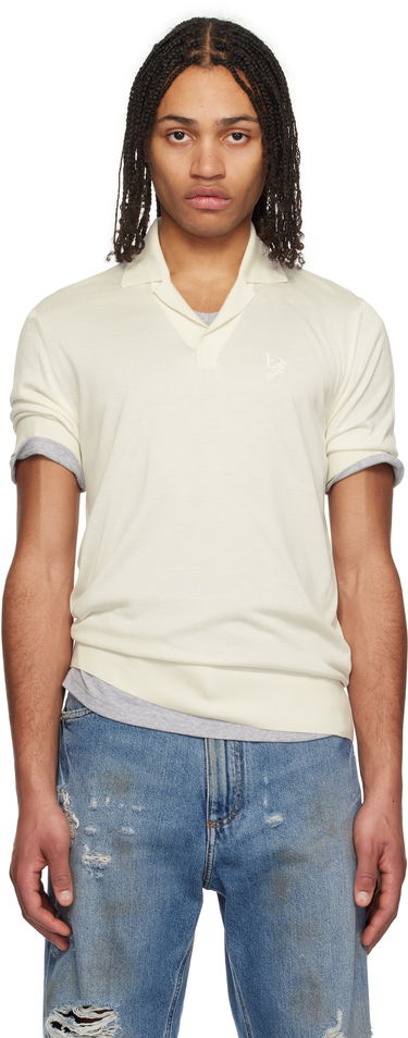 Polo skjorte Dolce & Gabbana Dolce&Gabbana Silk Polo with Logo Embroidery Hvid | GXZ09ZJBSK3, 0