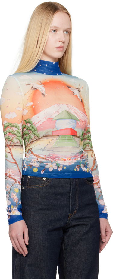 T-shirt Casablanca Casablanca Printed Mesh Long Sleeve T-Shirt Flerfarvet | WPF25-JTP-028-02, 1
