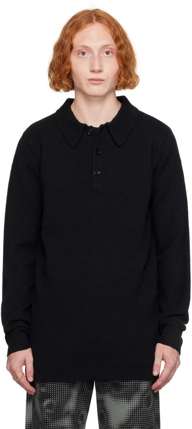 Polo skjorte Dries Van Noten Polo Virgin Wool Sort | 242-021228-9706