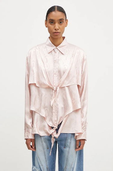 Skjorte Martine Rose Knotted Relaxed Shirt Lyserød | 436WS08106, 0
