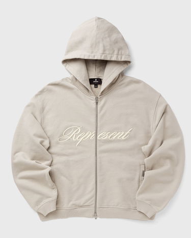 Sweatshirt Represent Clo Represent Script Logo Zip Hoodie Beige | MLM100025-25, 1