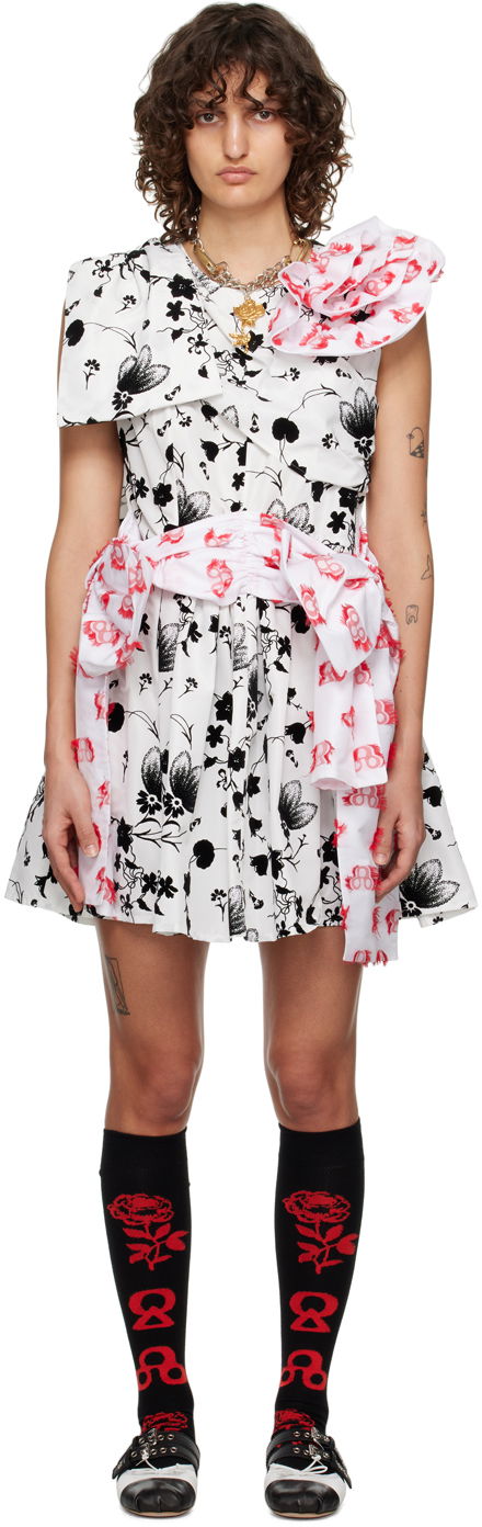 Kjole Chopova Lowena Floral Print Asymmetric Minidress Hvid | 1277
