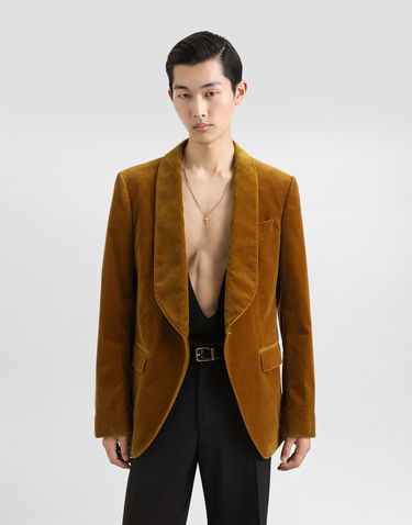 Jakke Dolce & Gabbana Velvet Single-breasted Jacket Brun | G2UO6TFUWCUA0886, 3