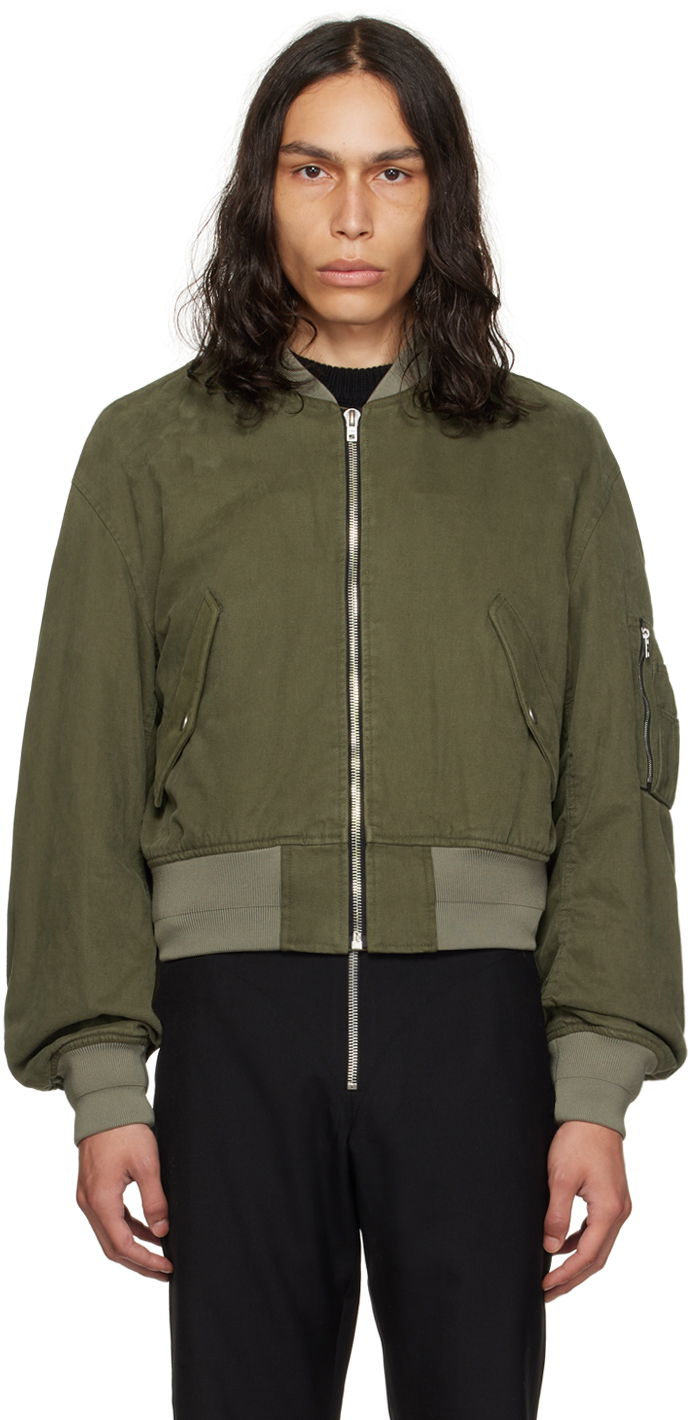 Bomberjakke We11done We11done Dropped Shoulder Bomber Jacket Grøn | WD-JP3-23-014-U-KK