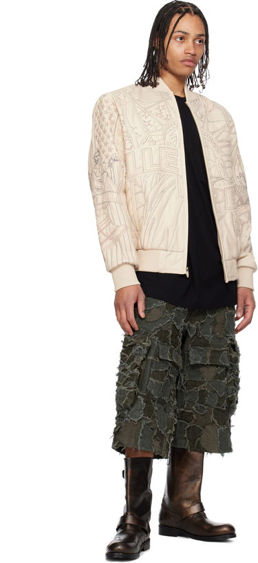 Bomberjakke Who Decides War Who Decides War Pelle Pelle Edition Monument Leather Jacket Beige | 1131500019SS25, 3