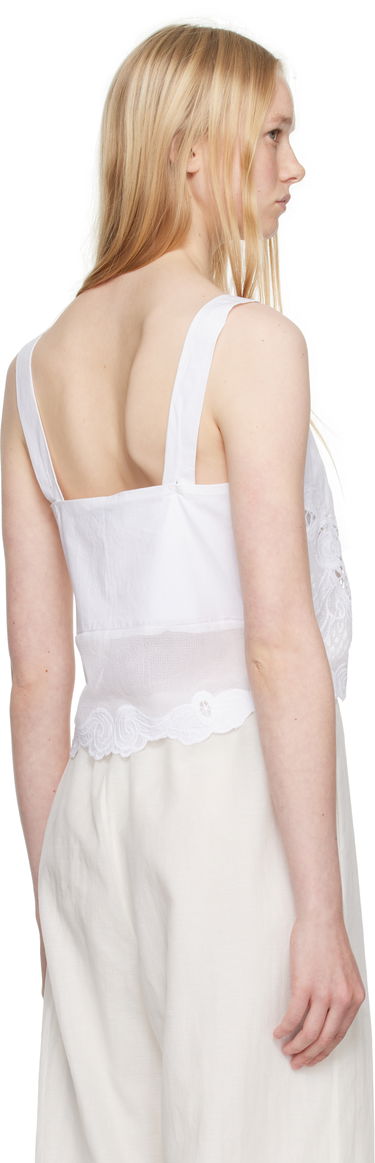 Crop top rag & bone Rag & Bone Clem Lace-Trim Poplin Tank Top Hvid | WAW25SA036LA36, 2