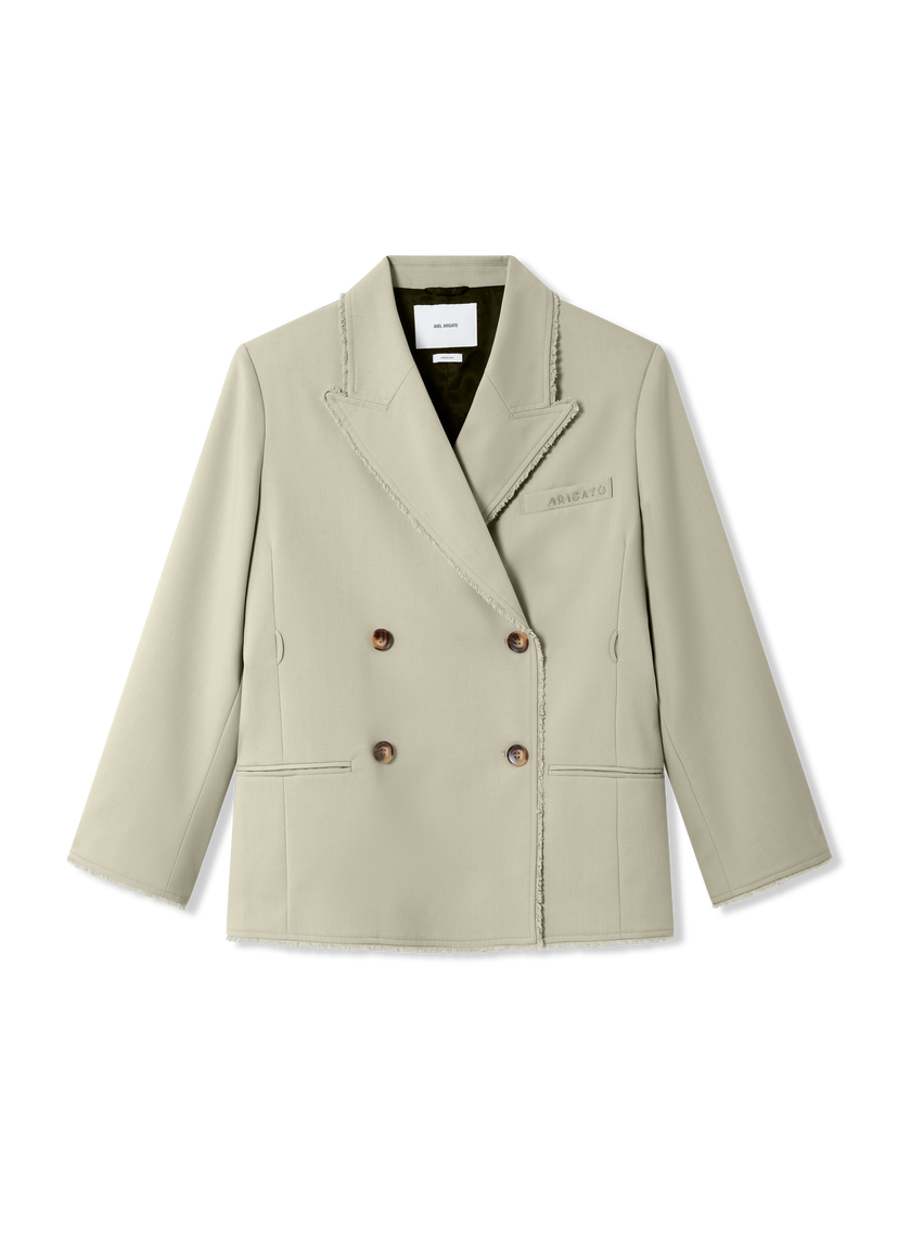 Jakke AXEL ARIGATO Thea Frayed Double-Breasted Blazer Beige | A3305001