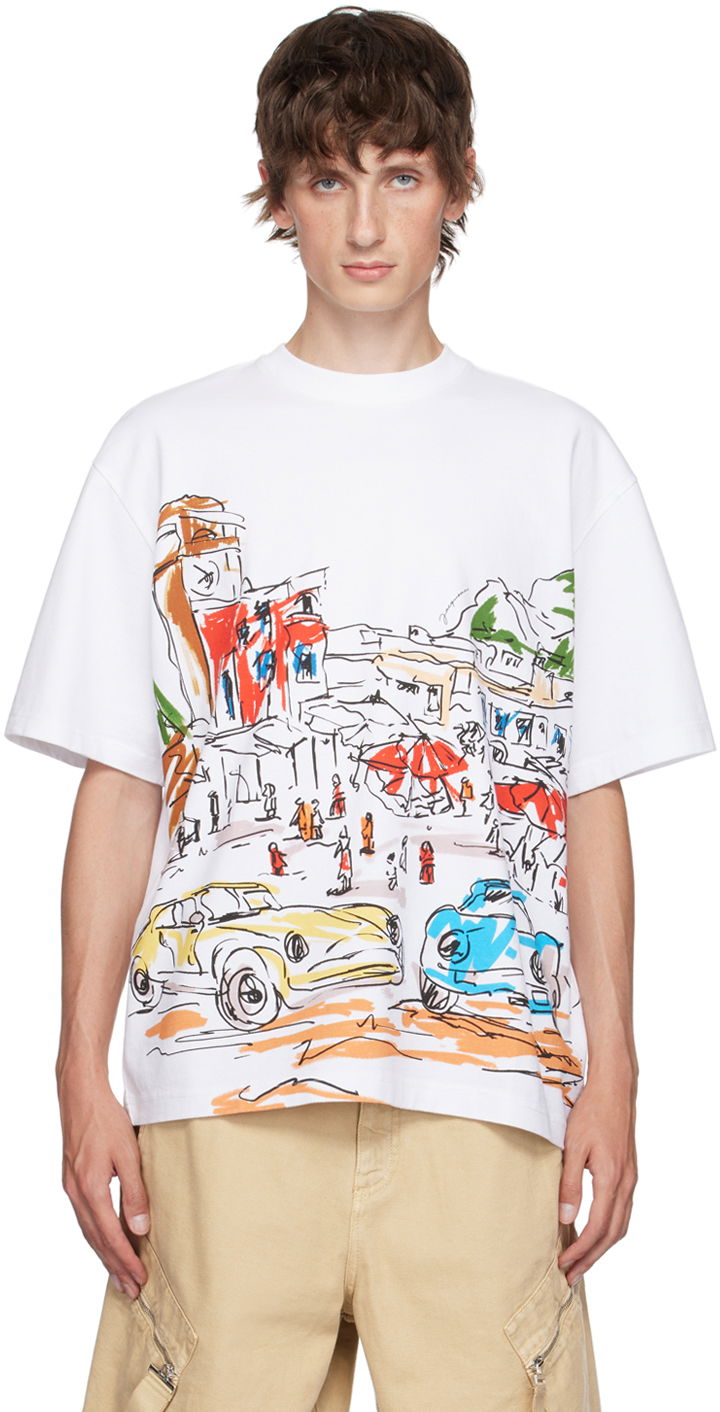 T-shirt Jacquemus White La Casa 'Le t-shirt Largo' T-Shirt Hvid | 24H246JS272-2102