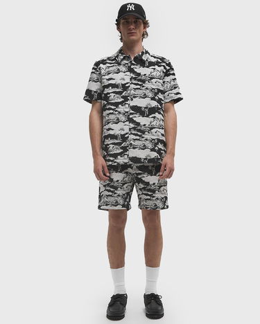 Skjorte Les Deux Hector Ruins Jacquard Short Sleeve Shirt Sort | LDM401104-100201, 2