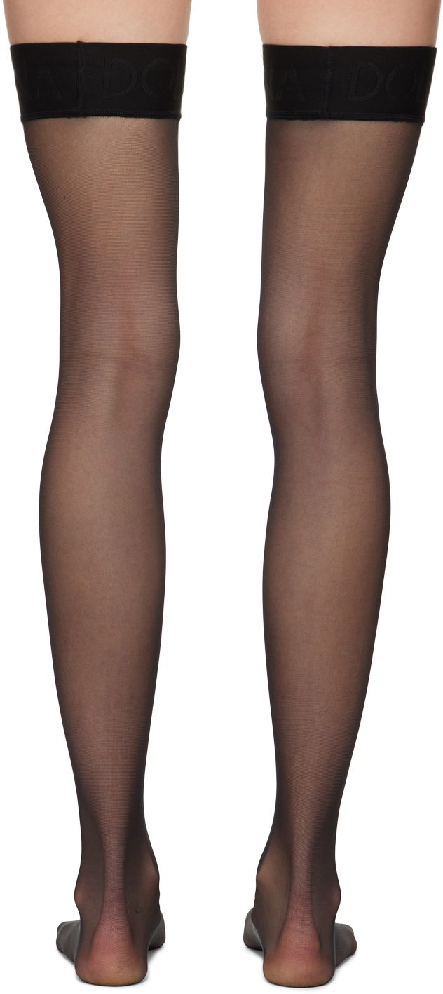 Sokker Dolce & Gabbana Sheer Thigh High Socks Sort | O4A70T ONO28, 1