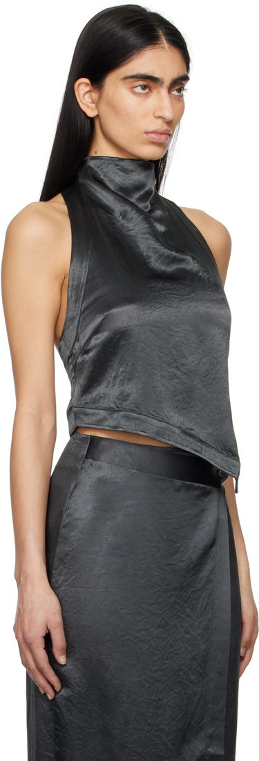 Nederdel Nanushka Nanushka Inara Satin Halter Tank Top Sort | NW25RSTP08077, 1