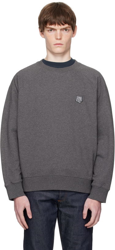 Sweatshirt MAISON KITSUNÉ Maison Kitsuné Fox Head Patch Oversize Sweatshirt Grå | PM00306KM0340, 0