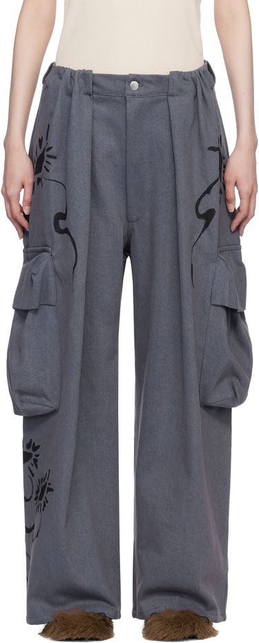 Cargo bukser Collina Strada Collina Strada Pleated Denim Cargo Pants Grå | XX6038, 0