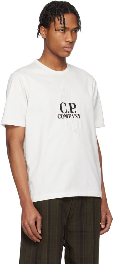 T-shirt C.P. Company C.P. Company Mercerized Jersey Twisted British Sailor T-Shirt Hvid | 18CMTS106A-110301W, 1
