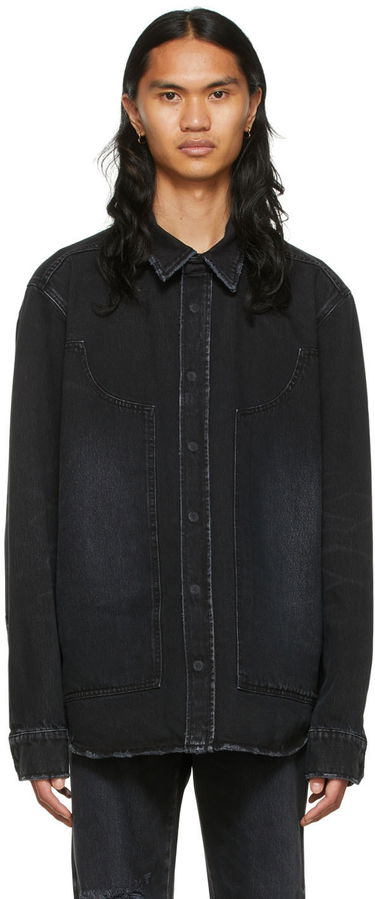 Skjorte We11done We11done Faded Denim Shirt Sort | WD-DB1-22-333-M-WB, 0