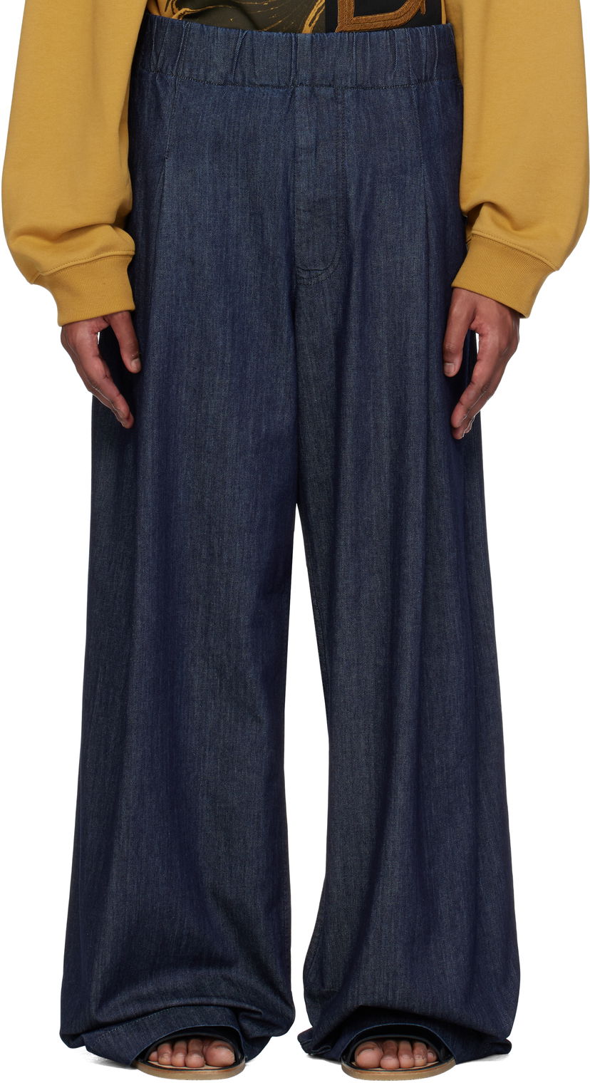 Bukser Dries Van Noten Dries Van Noten Elasticated Wide-Leg Jeans Blå | 251-020926-1553