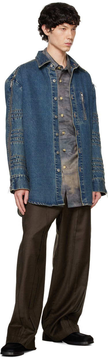 Skjorte Feng Chen Wang Feng Chen Wang Zip Denim Jacket Blå | FUF18SR03, 3