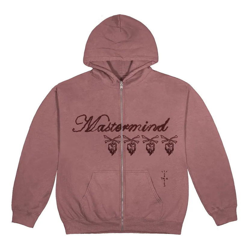 Sweatshirt Cactus Jack by Travis Scott Cactus Jack x Mastermind Skull Zip-Up Hoodie Lyserød | CJFM-HZ07