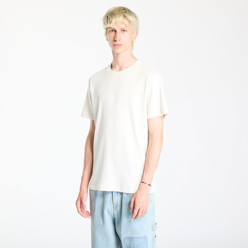 T-shirt CALVIN KLEIN Linear Quilted Tee Ivory Hvid | J30J326149 YBI