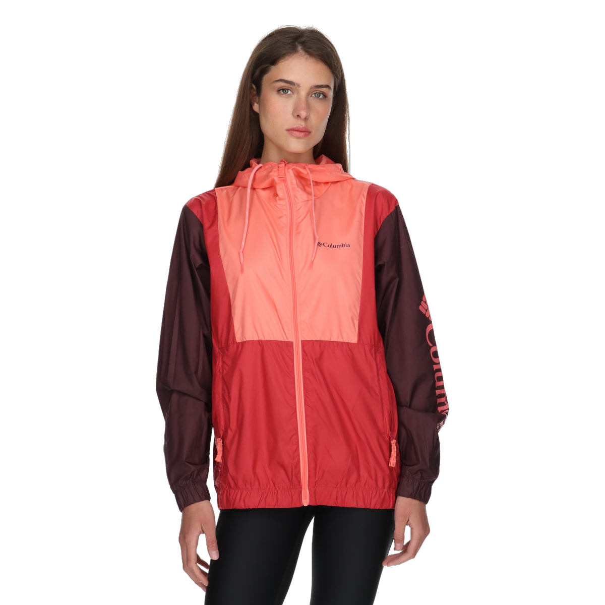 Vindjakke Columbia Lily Basin™ II Hooded Color-Block Full-Zip Jacket Flerfarvet | 2116521685, 0
