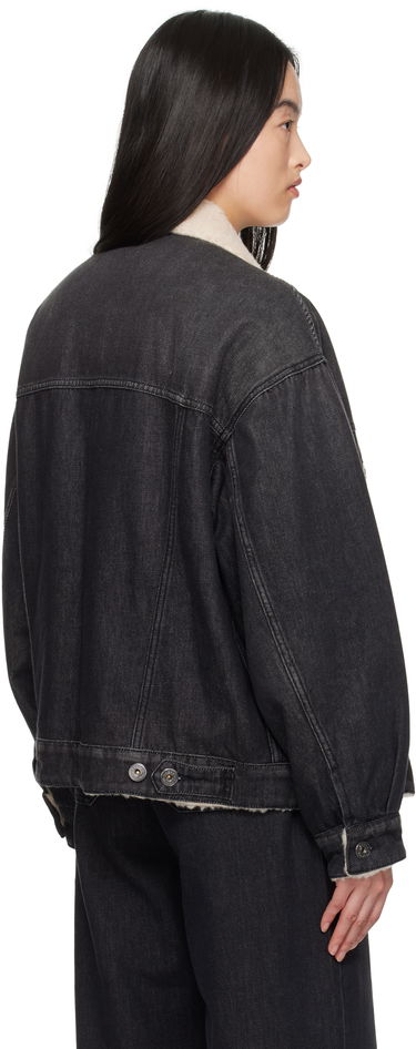 Jakke Max Mara Weekend Max Mara Libano Denim Jacket with Shearling Collar Sort | 2515081051600, 2
